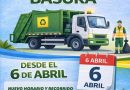 DESDE ESTE LUNES RIGE NUEVA FRECUENCIA DE RECOLECCIÓN DE RESIDUOS