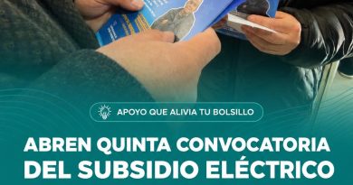 ABREN QUINTA CONVOCATORIA DEL SUBSIDIO ELÉCTRICO