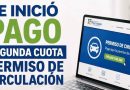 SE INICIÓ EL PAGO DE LA SEGUNDA CUOTA DEL PERMISO DE CIRCULACIÓN 2026