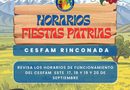 DIRECCIÓN DEL CESFAM INFORMA HORARIOS ESPECIALES DE ATENCIÓN PARA FIESTAS PATRIAS
